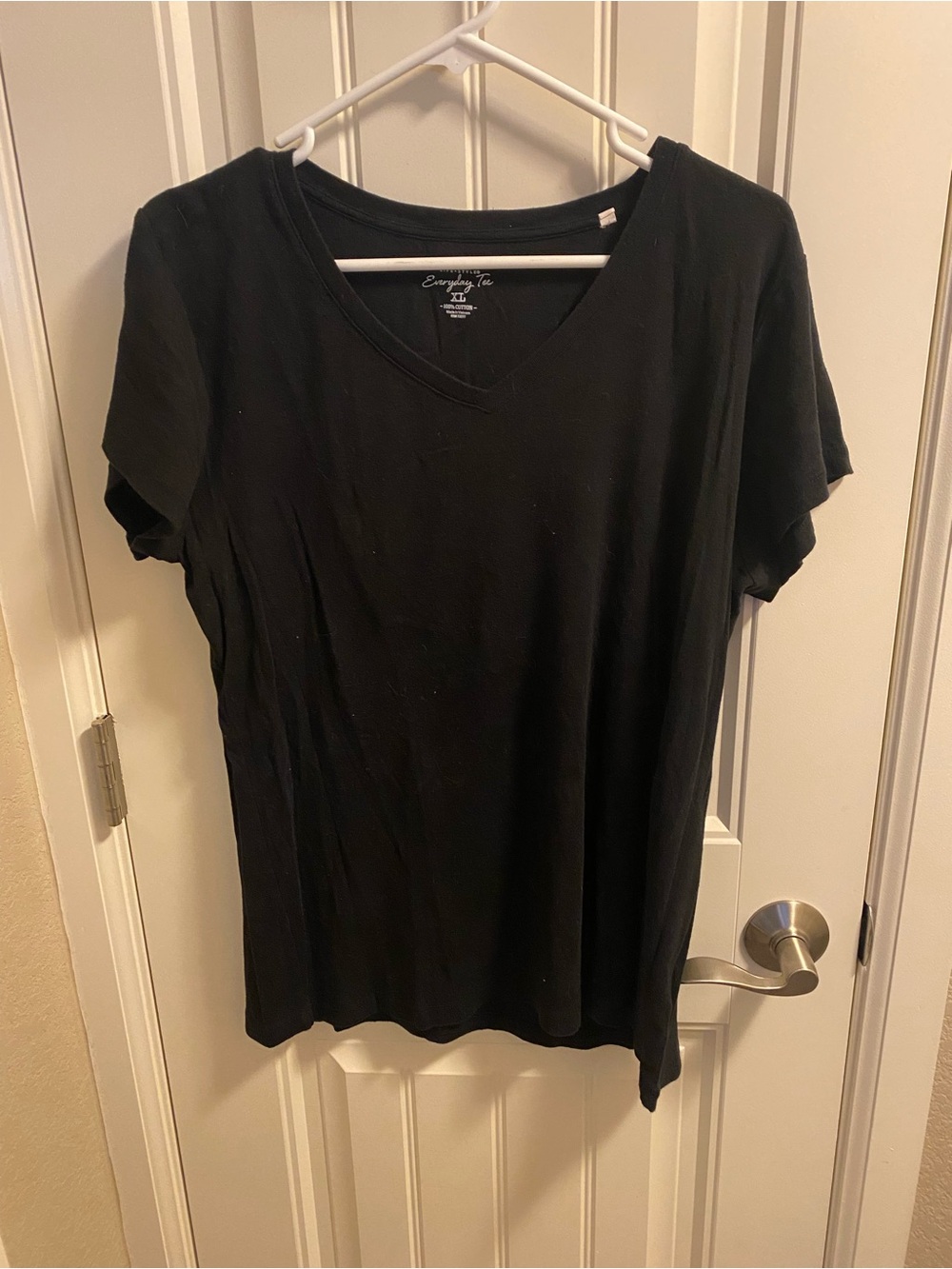 Sonoma XL Everyday Tee Black 100 Cotton Short Sleeve V-neck Top Shirt